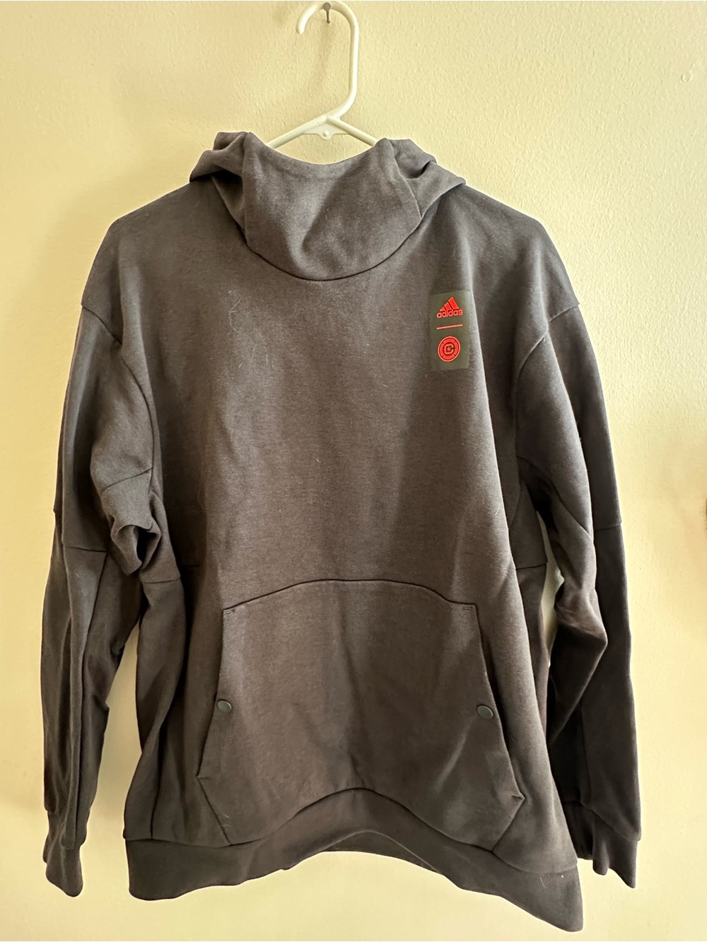 Adidas Dark Gray  Hooded Pullover Sweatshirt